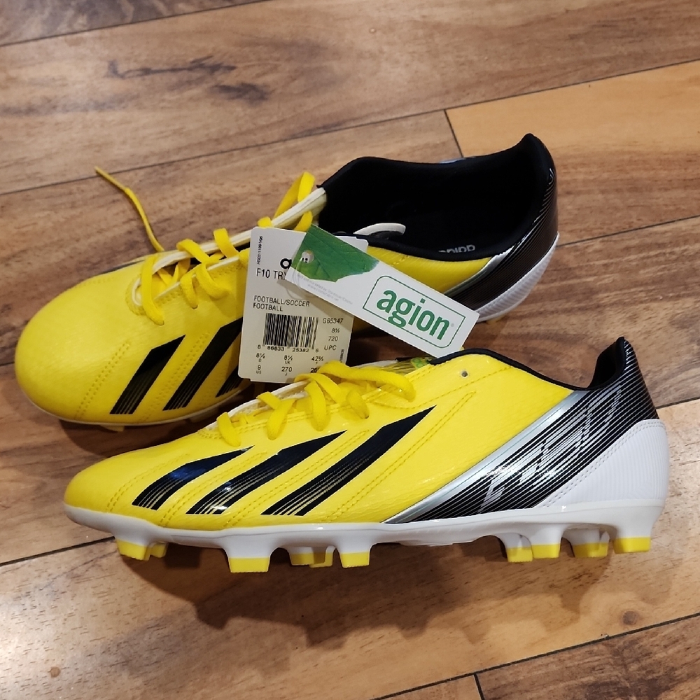 Adidas Yellow and Black Soccer Cleats